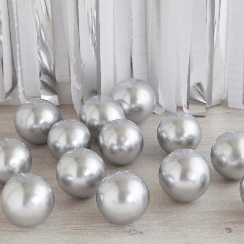 zilverkleurige ballonnetjes met chrome effect