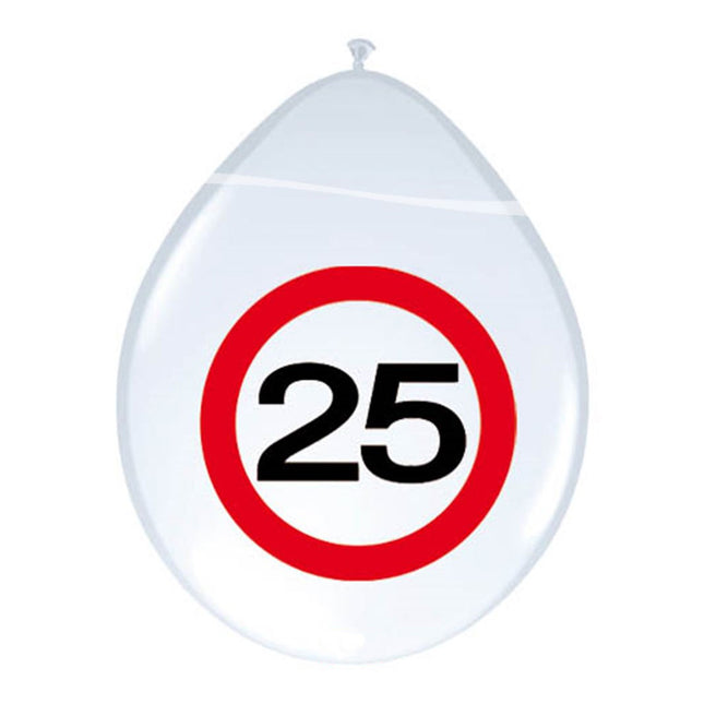 Ballonnen - Verkeersbord 25 - 8 stuks
