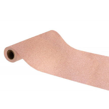Tafelloper in de kleur rosé goud met pailletten van 5 meter lang