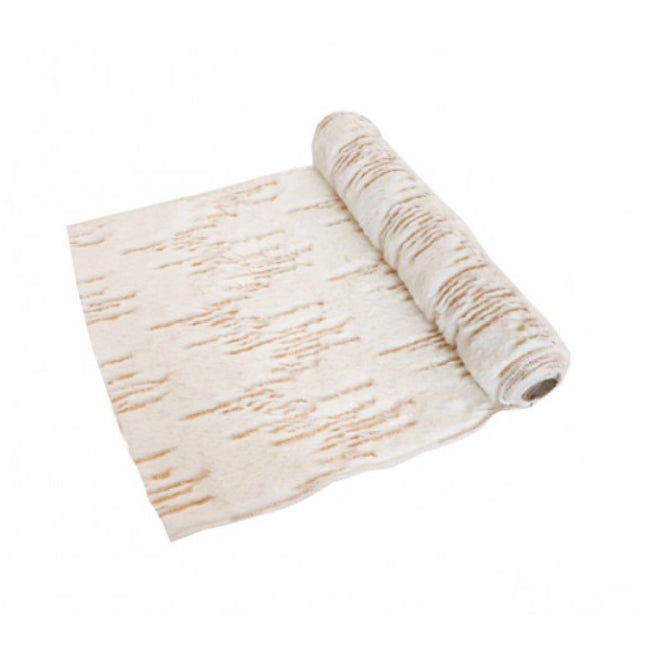 Witte tafelloper geborduurd met gouden pailletten
