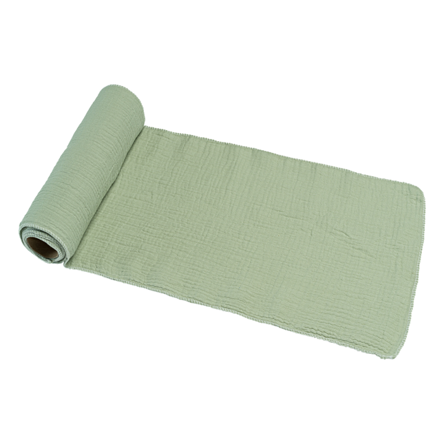 saliegroene katoenen tafelloper