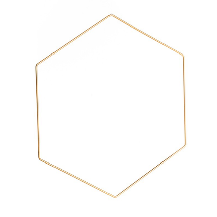 Gouden hanger van metaal in de vorm van een hexagon