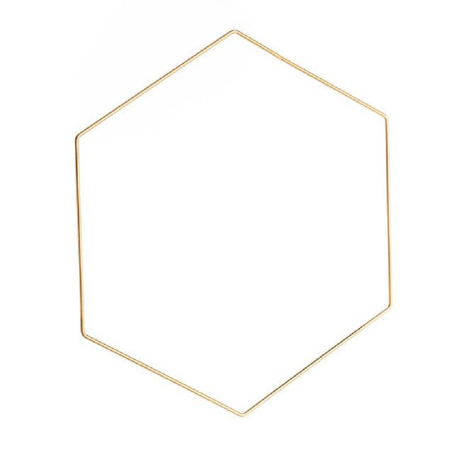 Gouden hanger van metaal in de vorm van een hexagon