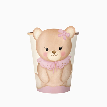 Bekers - Roze Beertje - 6 stuks