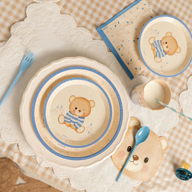 Bordjes met Blauw Beertje - 17 CM