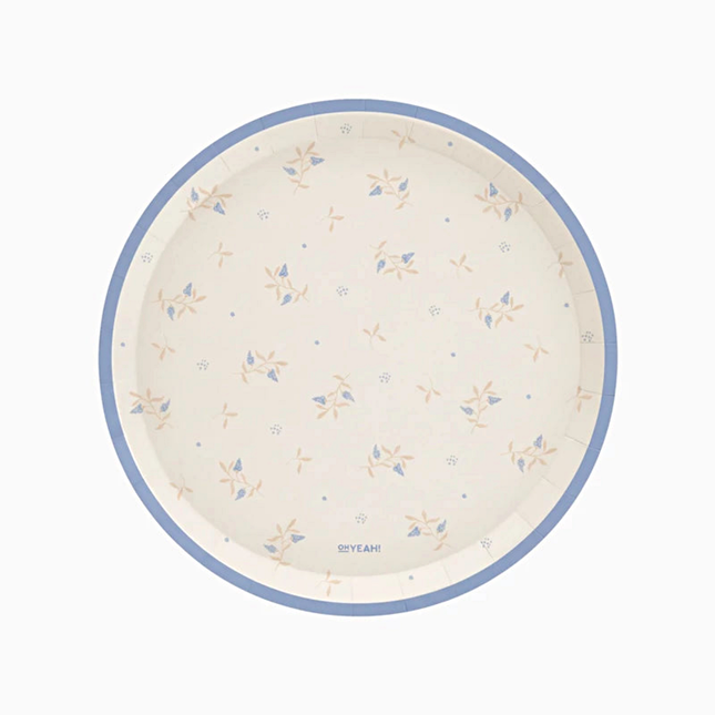 Bordjes met Blauwe Bloemen - 23 CM