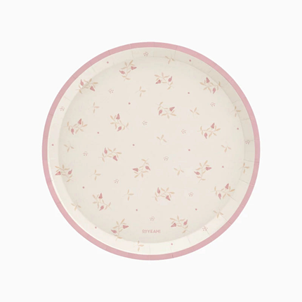 Bordjes met Roze Bloemen - 23 CM