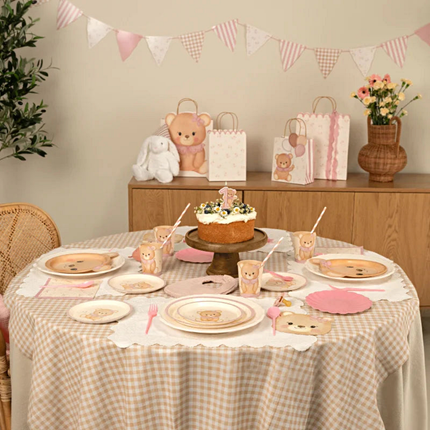 Bordjes met Roze Beertje – 17 CM
