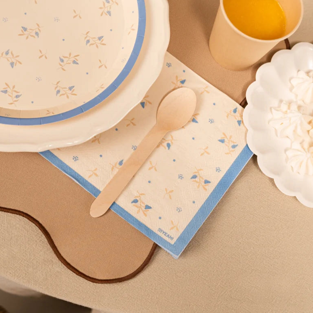 Servetten met Blauwe Bloemen - 20 stuks