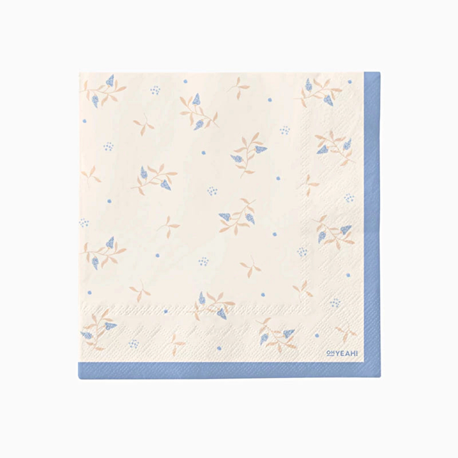 Servetten met Blauwe Bloemen - 20 stuks