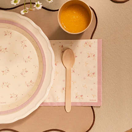 Servetten met Roze Bloemen - 20 stuks
