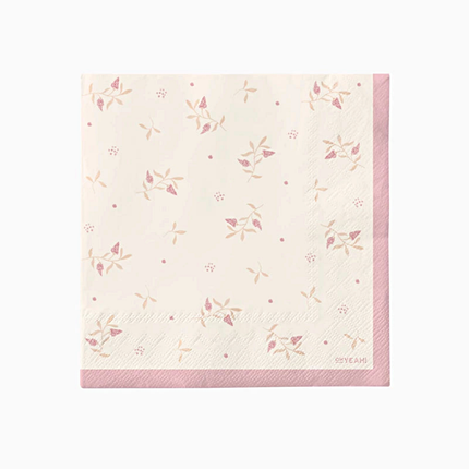Servetten met Roze Bloemen - 20 stuks