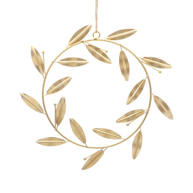 Metalen hanger in de kleur goud met metalen veren eraan