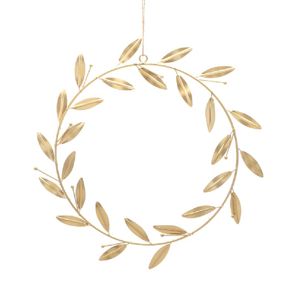 Metalen hanger in de kleur goud met metalen veren eraan