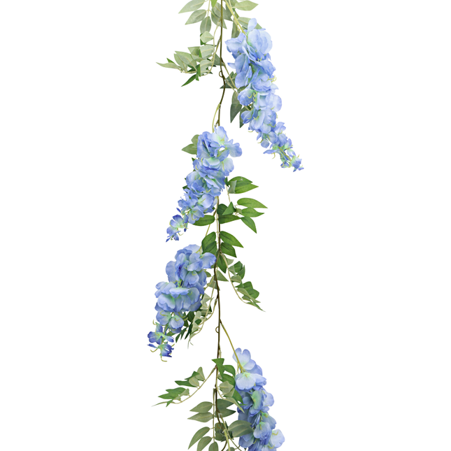 blauwe regen kunstbloem groen en blauw
