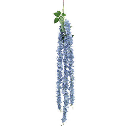 blauwe kunstbloem slinger