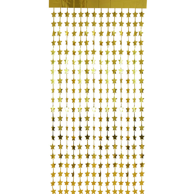 Deur Gordijn Sterren Goud - 2 Meter