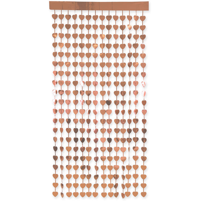 Deur Gordijn Hartjes Rosé Goud - 2 Meter