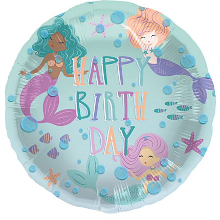 folieballon mermaids happy birthday