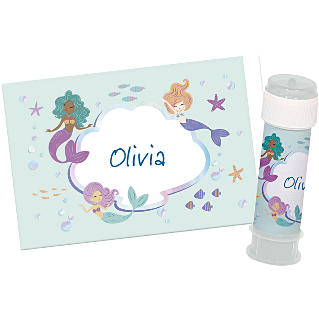 bellenblaas stickers met zeemeerminnen