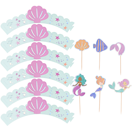 zeemeermin cupcake versiering