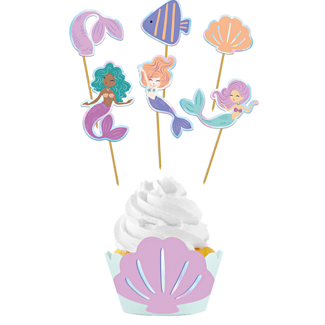 zeemeermin cupcake versiering