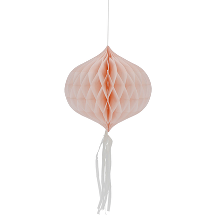 roze, ovale honeycomb met een witte kwast
