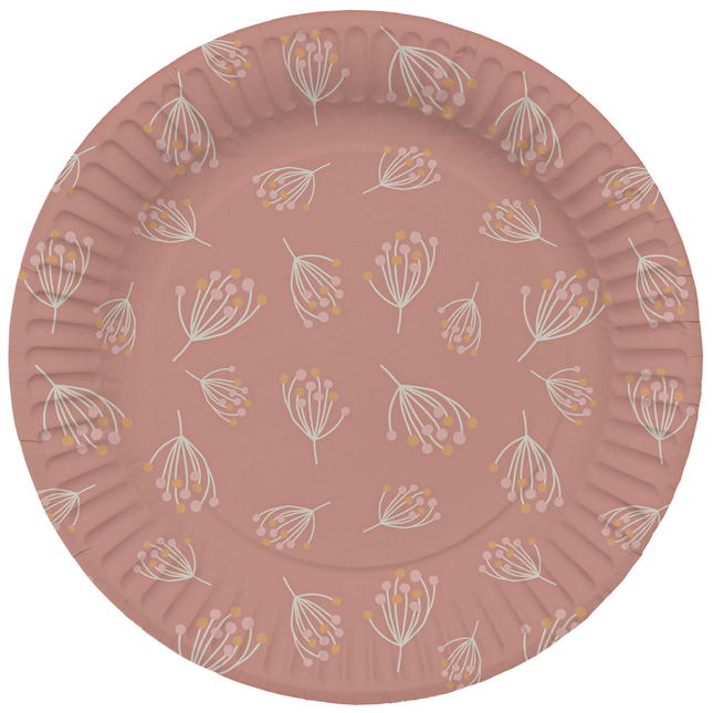 roze bordjes met bloesem