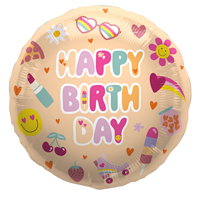 Folieballon Happy Birthday - Boho