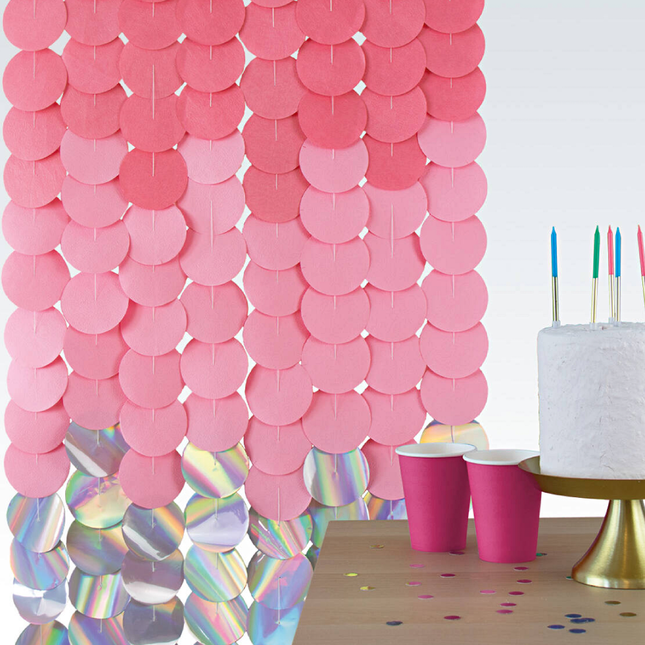 backdrop rondjes roze en iridescent