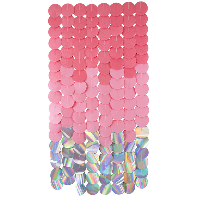 backdrop rondjes roze en iridescent