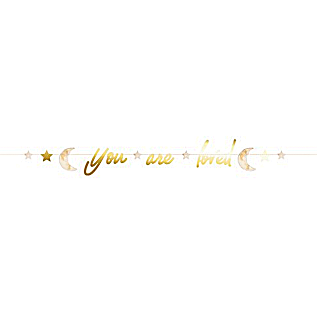 Gouden you are loved slinger voor een babyshower of geboorte feest