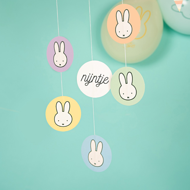 Houten hanger met nijntje in pastel tinten