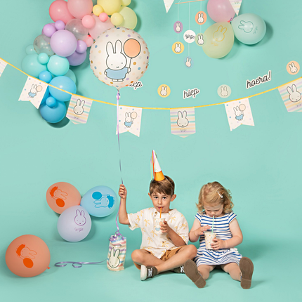 Kinderfeestje met pastel nijntje versiering
