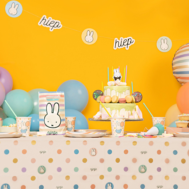 Kinderfeestje met pastel nijntje versiering