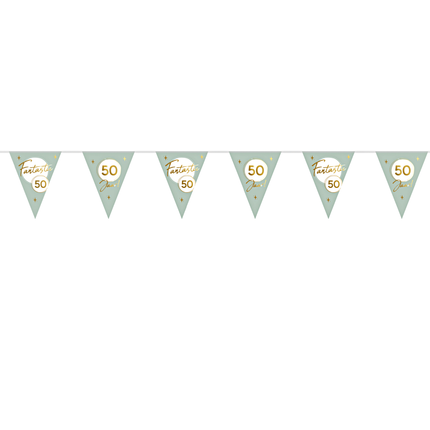 Mint groene slinger met gouden tekst fantastic 50