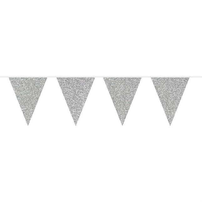 Slinger Glitter Zilver - 6 meter
