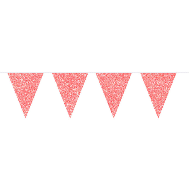 Slinger Glitter Rood - 6 meter