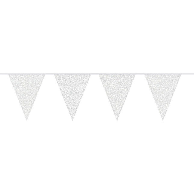 Witte glitter slinger