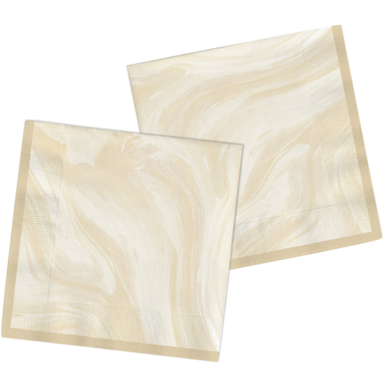 Servetten met marmeren print in het wit en beige