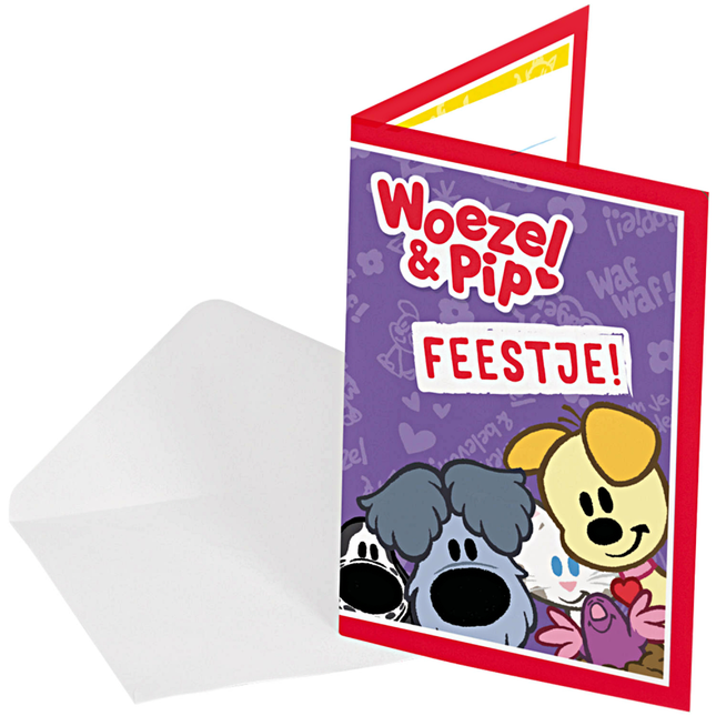 Woezel en pip uitnodiging voor een feestje