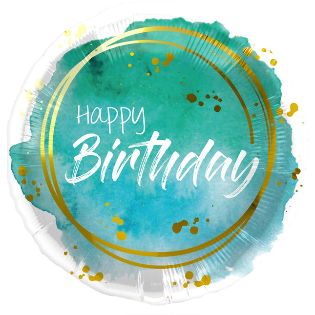 Folieballon Happy Birthday Aquarelle - 45 cm