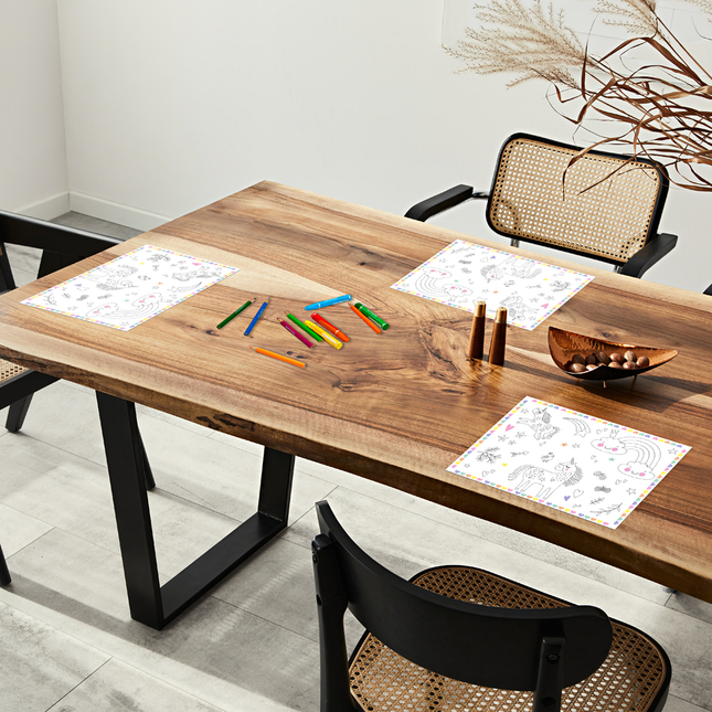 Placemats met Kleurplaat – Eenhoorn