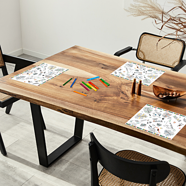 Placemats met Kleurplaat – Dino