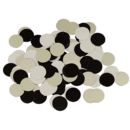 zwarte, gouden en creme kleurige confetti rondjes