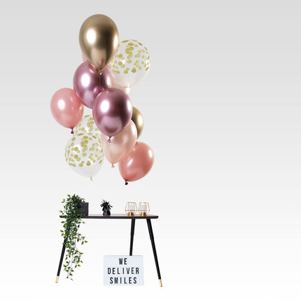Ballonnen set 'Golden Blush' - 12 stuks