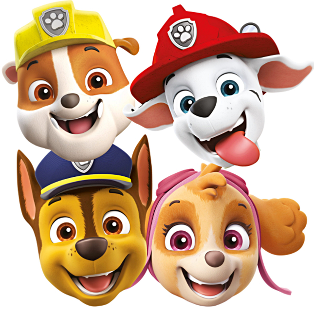 Paw Patrol maskers met karakters zoals Chase en Marshall