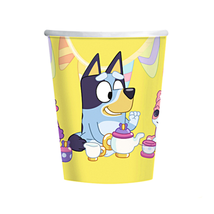 Bekers Bluey in het blauw en geel