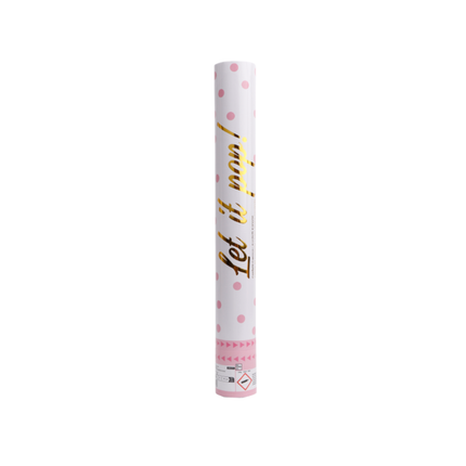 Confetti kanon papier lichtroze 40 centimeter