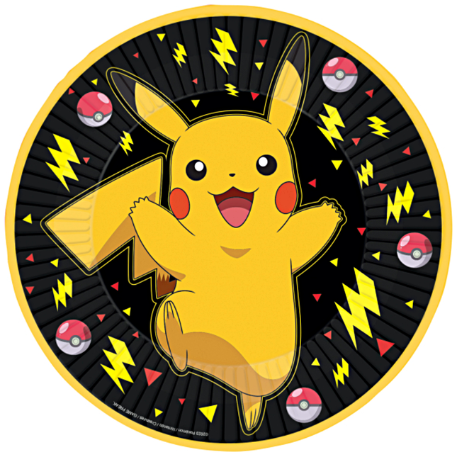 Bordjes met pikachu erop en pokeballs